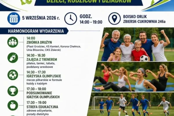 Sportowo-edukacyjne popołudnie na Orliku w Zbiersku – start już o 14:00