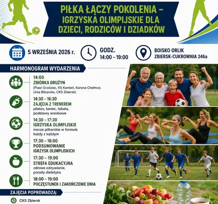 Sportowo-edukacyjne popołudnie na Orliku w Zbiersku – start już o 14:00