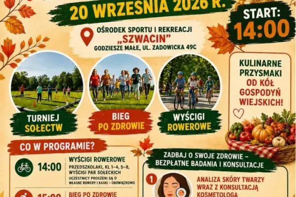 Festyn „W zdrowym ciele zdrowy duch” przeniesiony na 20 września – zapraszamy do OSiR Szwacin