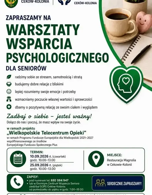 Warsztaty wsparcia psychologicznego dla seniorów w Cekowie-Kolonii