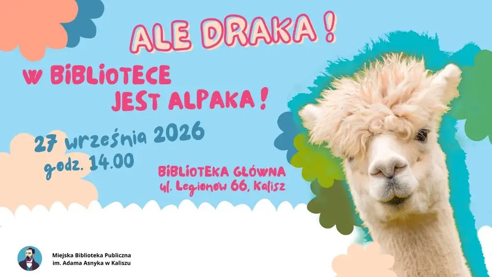 Alpaki w kaliskiej bibliotece – rodzinne pożegnanie lata z warsztatami