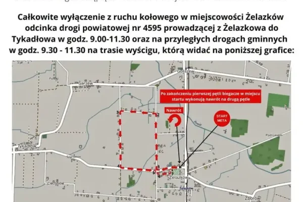 Bieg na pożegnanie lata w Żelazkowie – w niedzielę utrudnienia w ruchu