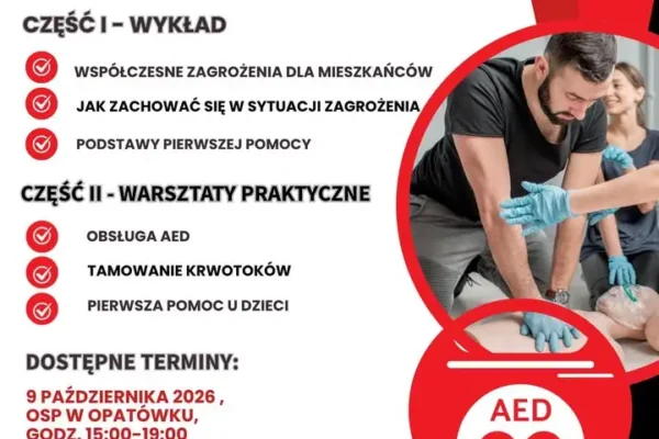 Bezpłatne szkolenie z bezpieczeństwa i pierwszej pomocy dla mieszkańców Gminy Opatówek
