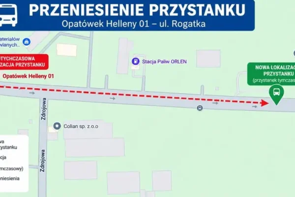 Opatówek: przystanek Helleny 01 zmienia lokalizację od 18 września