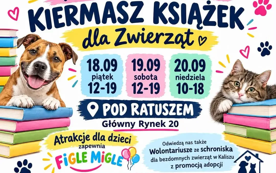 Wielki Charytatywny Kiermasz Książek dla Zwierząt na Głównym Rynku w Kaliszu