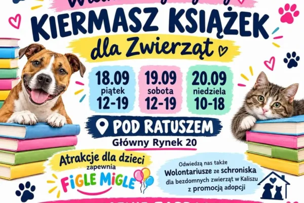 Wielki Charytatywny Kiermasz Książek dla Zwierząt na Głównym Rynku w Kaliszu