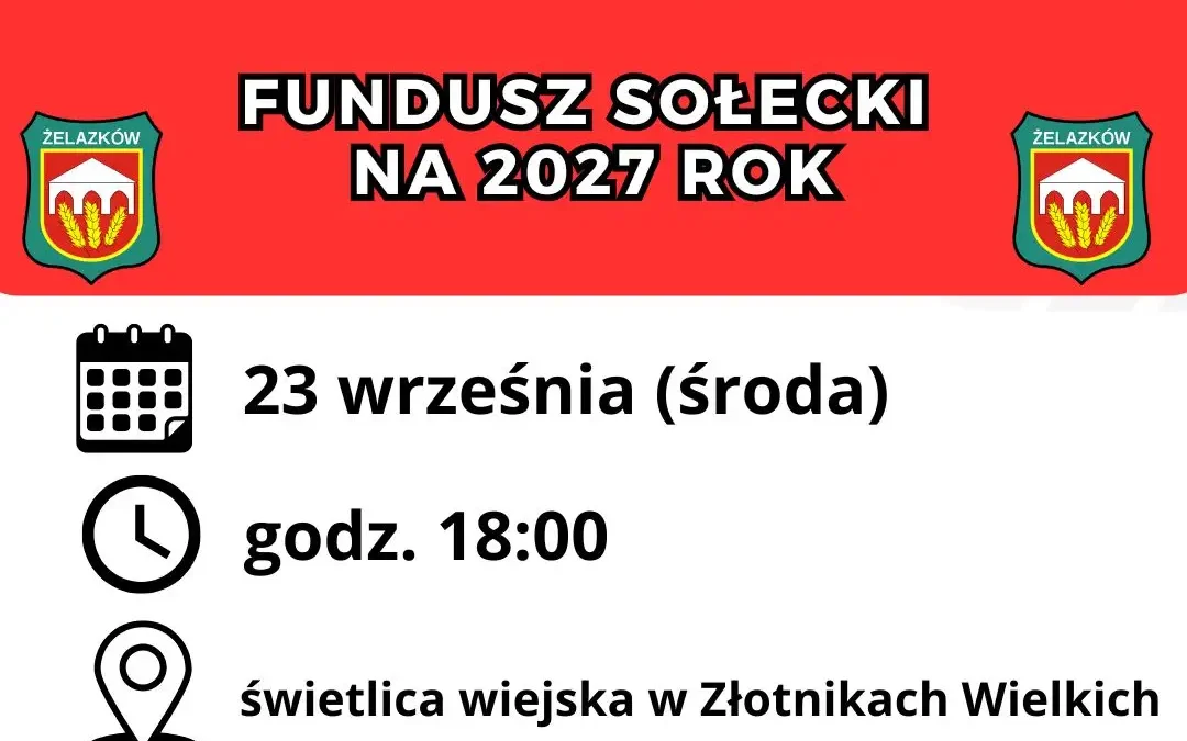 Złotniki Wielkie: zebranie wiejskie o funduszu sołeckim na 2027 rok