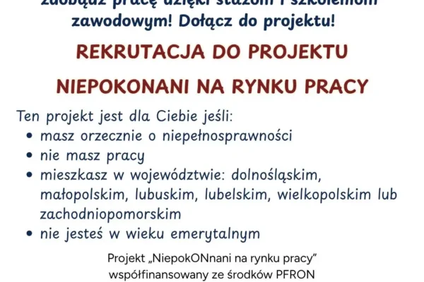 Nowy projekt aktywizacji zawodowej dla osób z niepełnosprawnościami