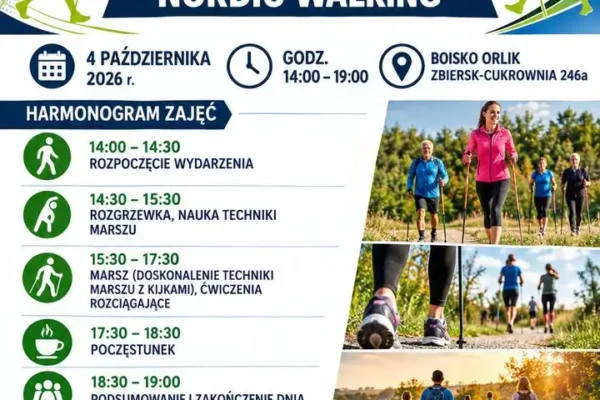 Nordic walking na Orliku w Zbiersku-Cukrowni – ostatnie zajęcia Programu „Aktywny Orlik”