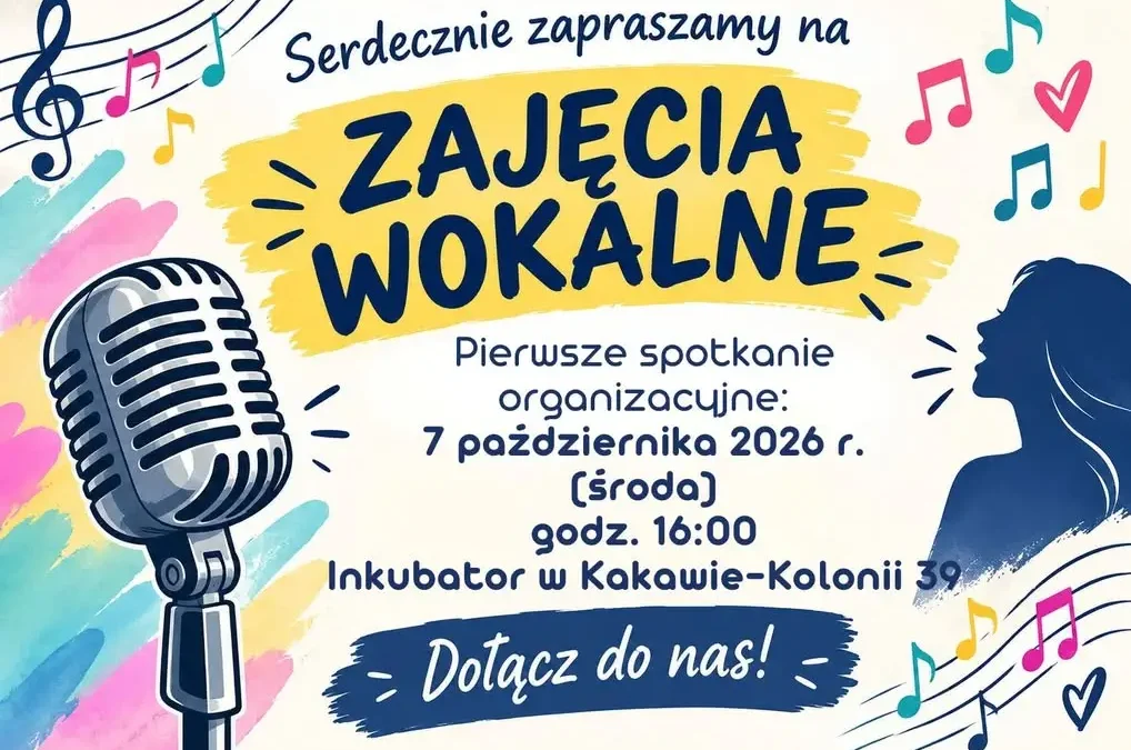 Bezpłatne zajęcia wokalne w Kakawie-Kolonii – ruszają już 7 października
