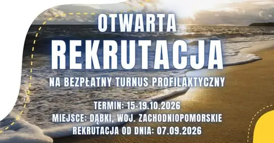 Rusza rekrutacja na turnus profilaktyczny w Dąbkach – sprawdź szczegóły
