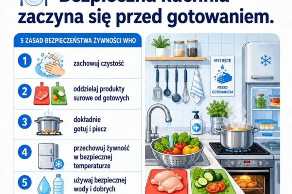Pięć zasad bezpiecznej kuchni według WHO. Szpital w Kaliszu przypomina o profilaktyce