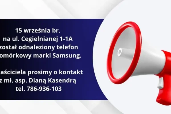 Policja w Kaliszu szuka właściciela znalezionego telefonu Samsung