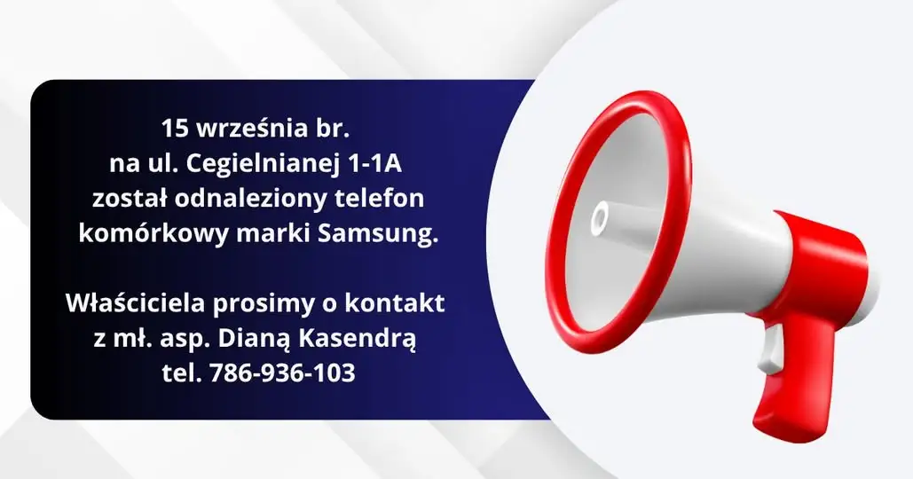 Policja w Kaliszu szuka właściciela znalezionego telefonu Samsung