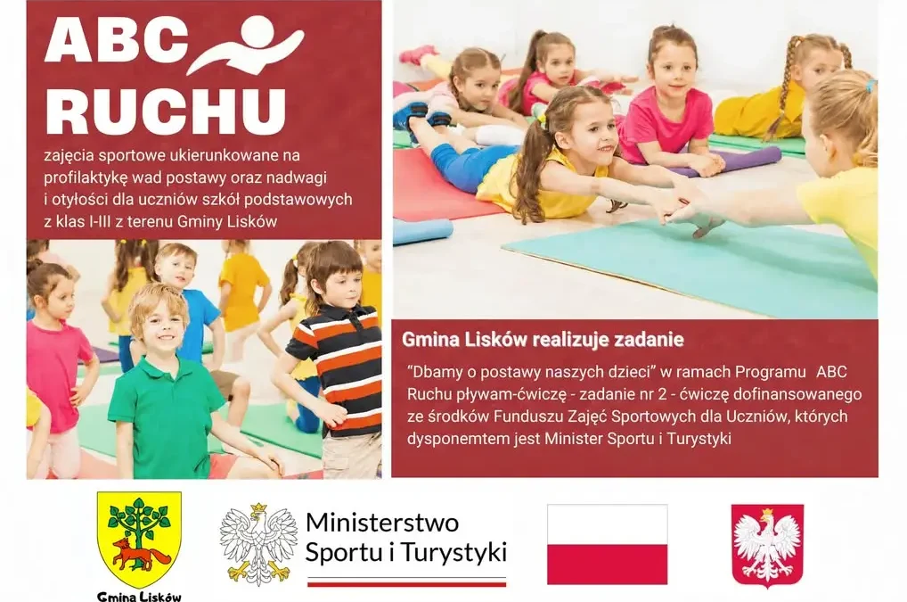 Gmina Lisków stawia na zdrowe plecy najmłodszych – ruszył program „Dbamy o postawy naszych dzieci”