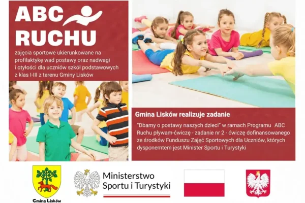 Gmina Lisków stawia na zdrowe plecy najmłodszych – ruszył program „Dbamy o postawy naszych dzieci”