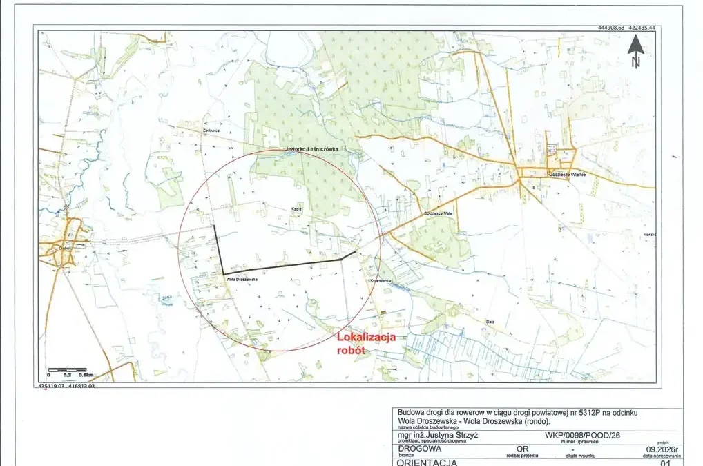 Utrudnienia na drodze powiatowej 5312P: rusza budowa ścieżki rowerowej Krzemionka – Wola Droszewska