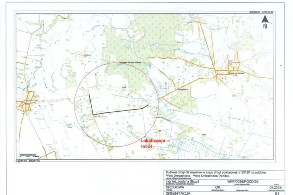 Utrudnienia na drodze powiatowej 5312P: rusza budowa ścieżki rowerowej Krzemionka – Wola Droszewska