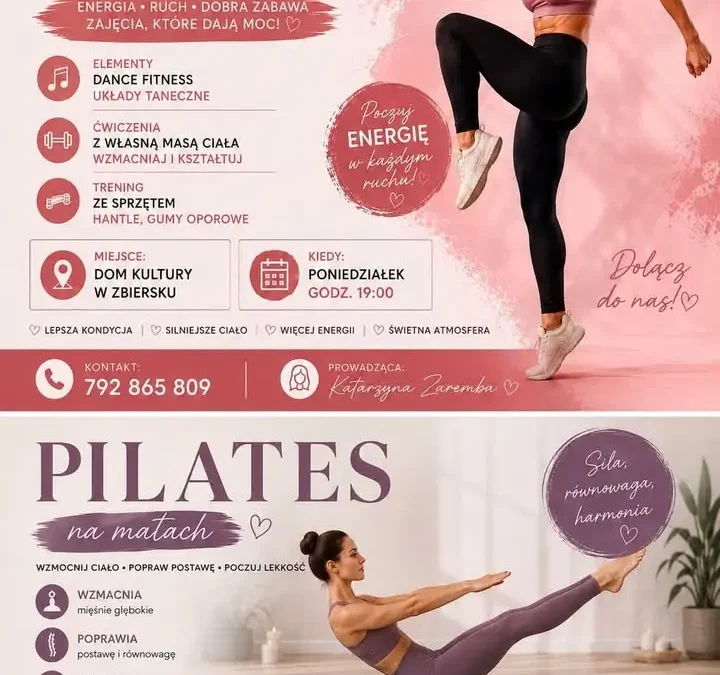 Ruch, taniec i gumy oporowe – nowe zajęcia fitness w Domu Kultury w Zbiersku
