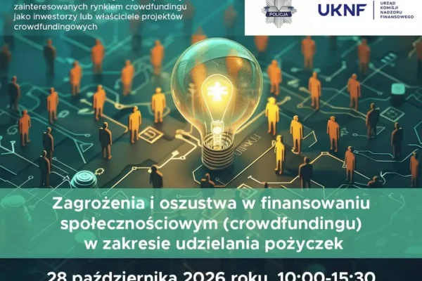 KNF i Policja ostrzegają przed oszustwami w crowdfundingu – bezpłatne webinarium 28 października