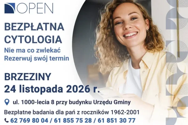 Bezpłatna cytologia z testem HPV dla mieszkanek gminy Brzeziny