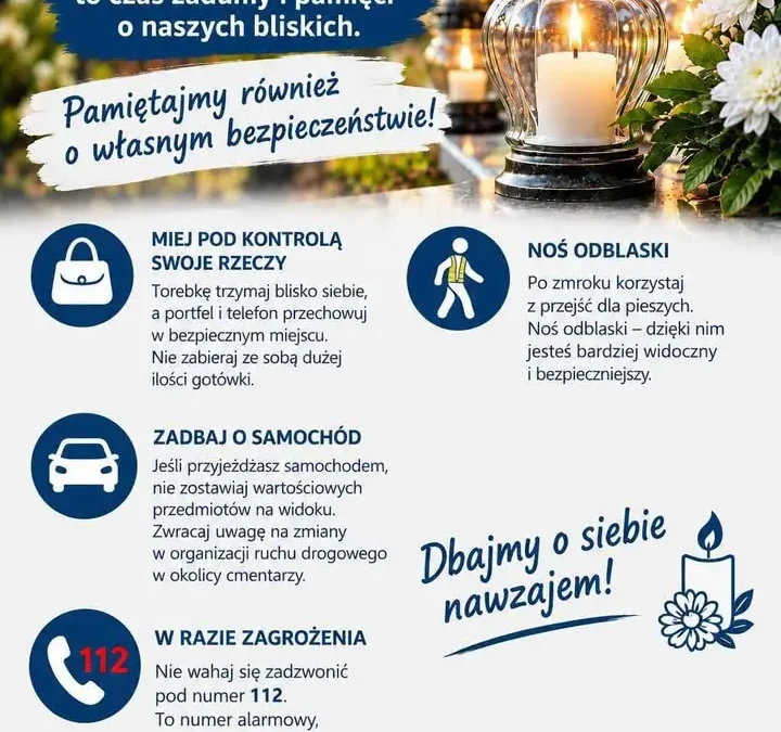 Policja w Kaliszu apeluje o bezpieczeństwo podczas Wszystkich Świętych