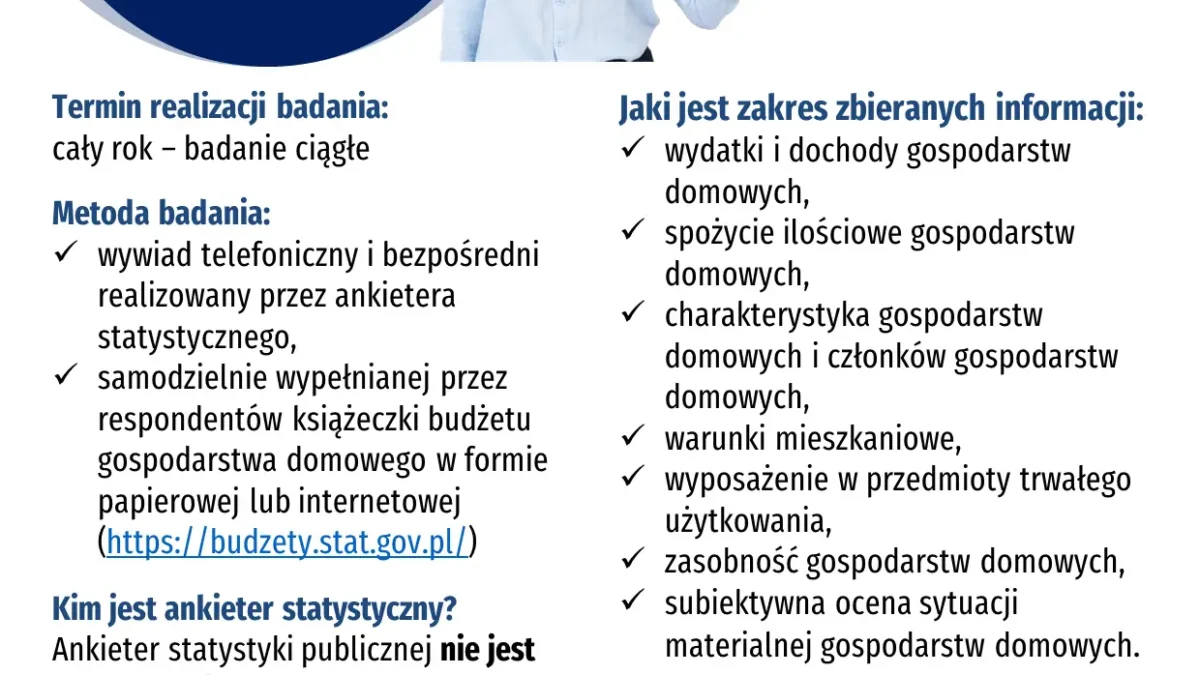GUS prowadzi badanie budżetów gospodarstw domowych – sprawdź tożsamość ankietera