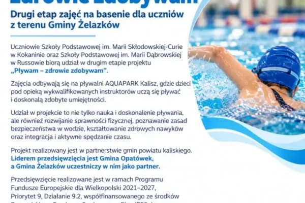 Pływam – zdrowie zdobywam: projekt dla uczniów z 9 gmin powiatu kaliskiego